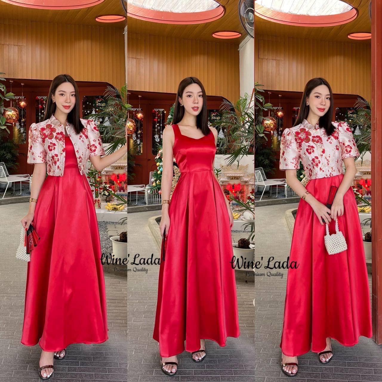 Set 2 Pcs. เดรสแขนกุดผ้าพื้นสีเขียวเรียกทรัพย์ฉ่ำๆ มาพร้อมเสื้อคลุมผ้าทอลายดอกสีเข้าเซ็ท เซ็ทนี้คุ้มมาก ตัวเดรสเป็นผ้าพริ้วทิ้งตัวเนื้อผ้าใส่สบาย ทรงสวยมากค่ะ ใส่สบาย : สินค้าคุณภาพ (พร้อมส่ง)