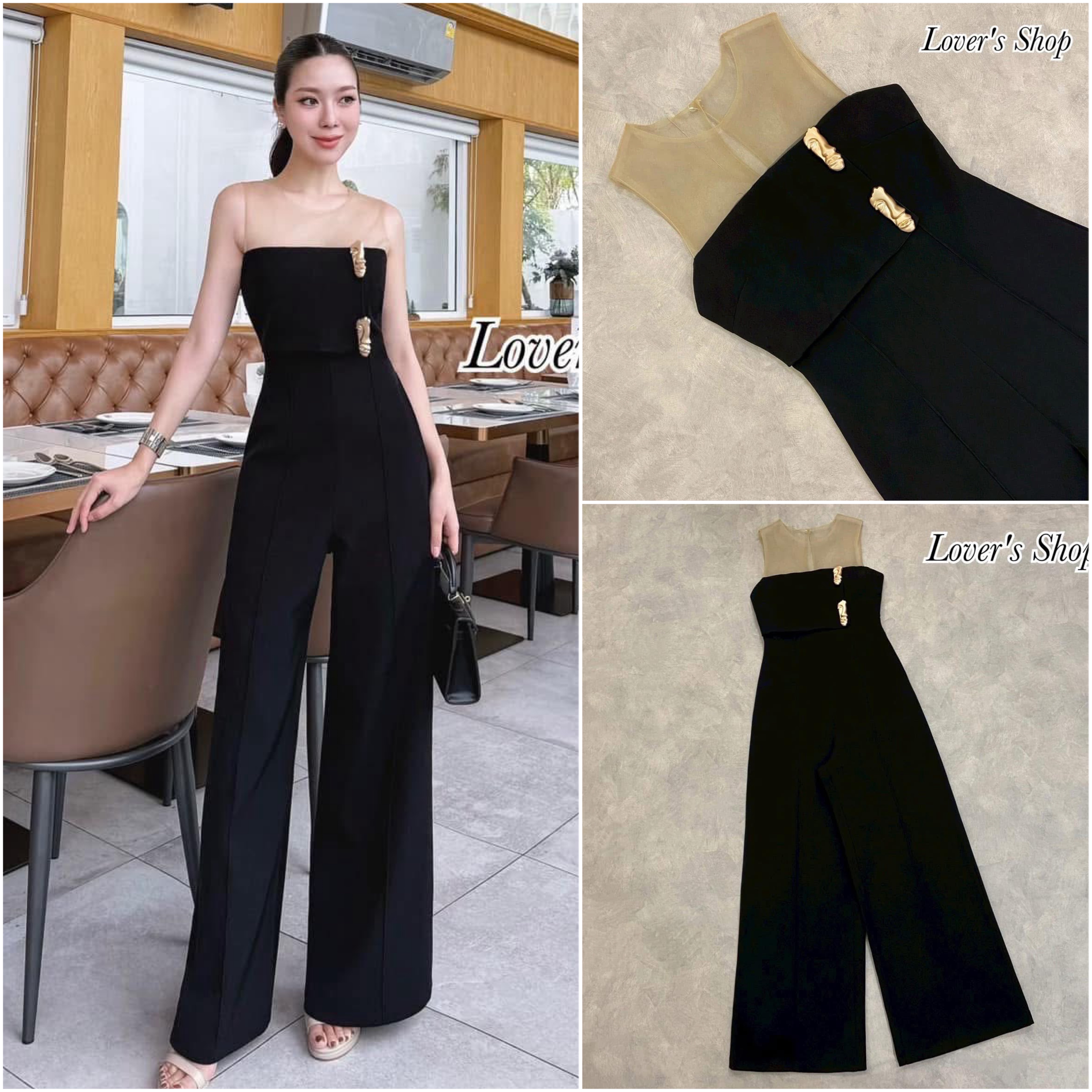 จั้มสูทกางเกงขายาว ลุคสวยหรู แอบเซ็กซี่นิดๆ เปรี้ยวหน่อยๆ ลงตัวสุดๆค้า ใส่สบาย : สินค้าคุณภาพ (พร้อมส่ง)