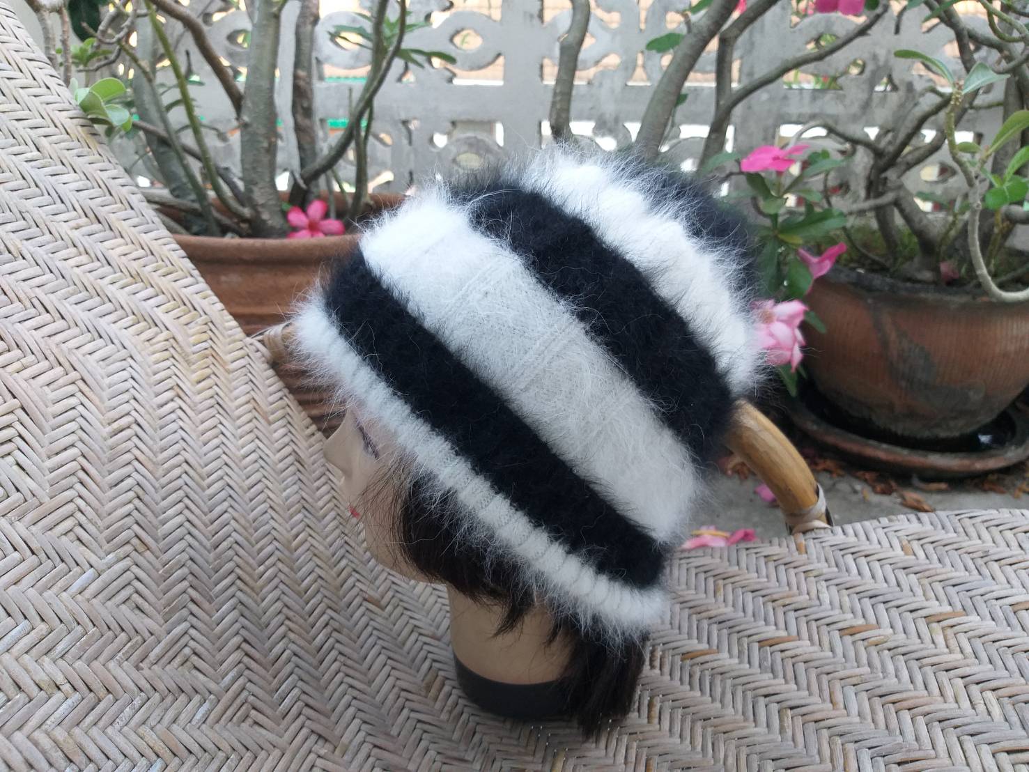 หมวกไหมพรมขนกระต่าย อุ่นมาก หมวกสวย