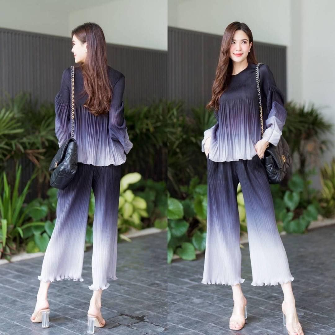 ชุดเซตผ้าอัดพลีทเนื้อดี แบบงาน Brand งานพลีท Premium สวย แพง เลอค่า สินค้าคุณภาพ (พร้อมส่ง)