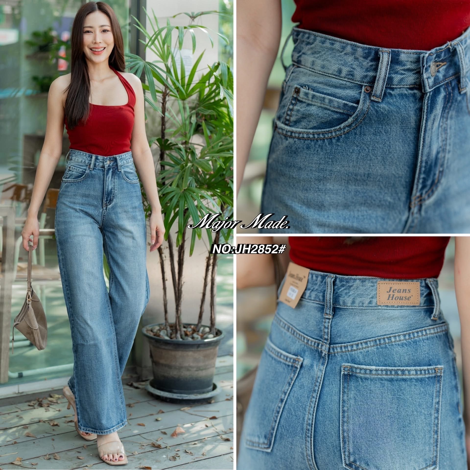 กางเกงทรงกระบอกที่แซปที่สุดในปฐพีนี้ ฮิตกันมากกก งานปังที่สุด (ผ้าไม่ยืด) เพิ่มความสูงให้เมื่อสวมใส เอวสูงปรี๊ดปิดสะดือ ความยาวไม่เต่อ ฟอกสีสวย ใส่สบาย : สินค้าคุณภาพ (พร้อมส่ง)