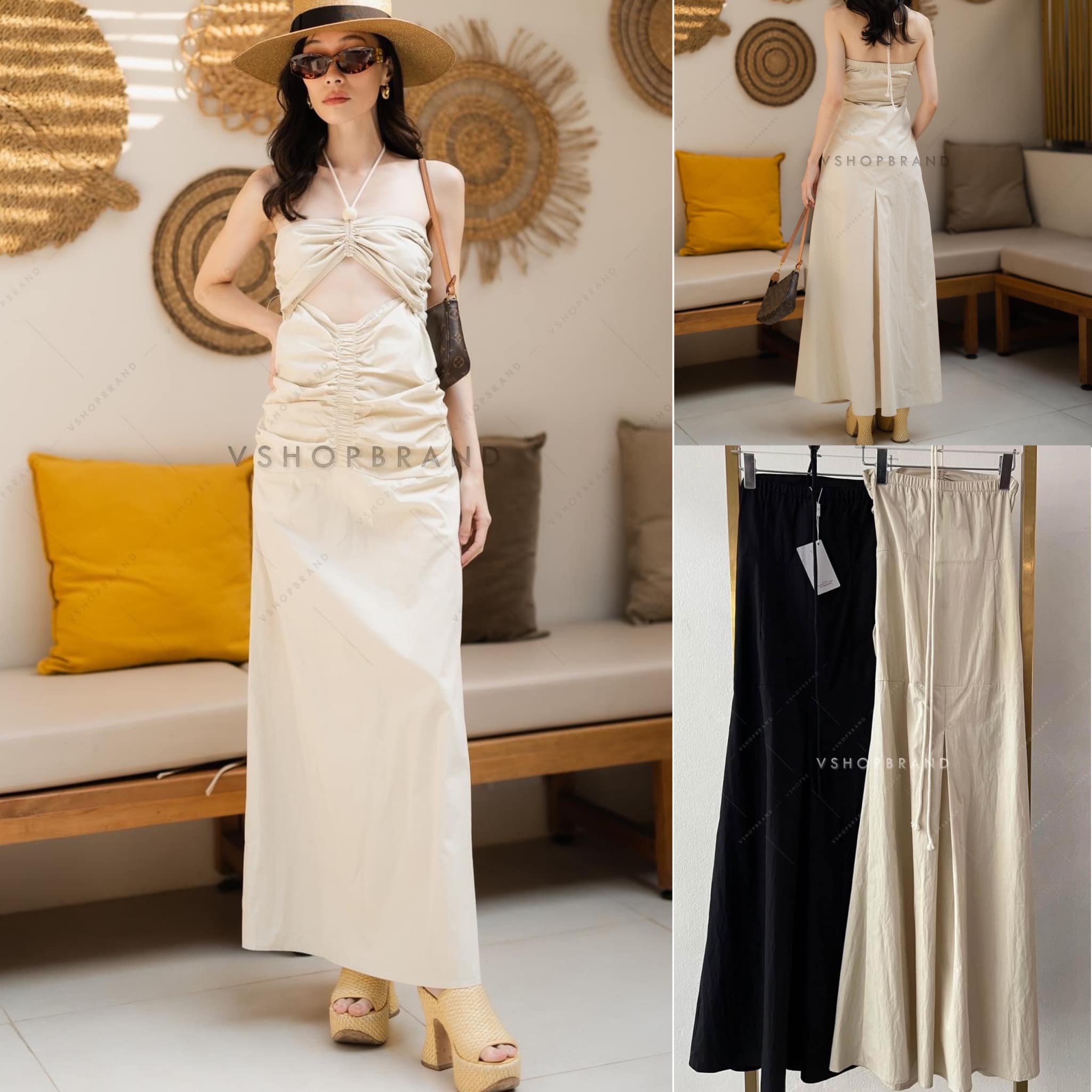 Maxi เกาะอกคล้องคอ เว้าท้อง . 👍🏻 สินค้าคุณภาพ (พร้อมส่ง) .