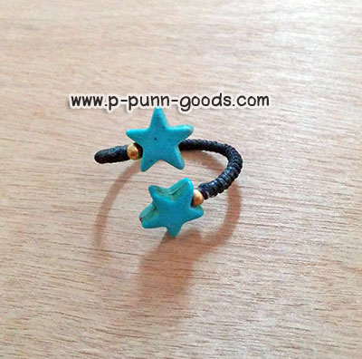 แหวนพันเชือกเทียน จี้เทอร์ควอยส์รูปดาว