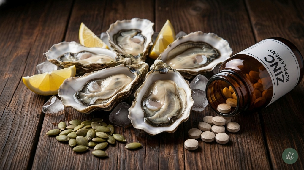 อาหารที่มีสังกะสีสูง หอยนางรม เมล็ดฟักทอง และอาหารเสริม Zinc ช่วยลดผมร่วง