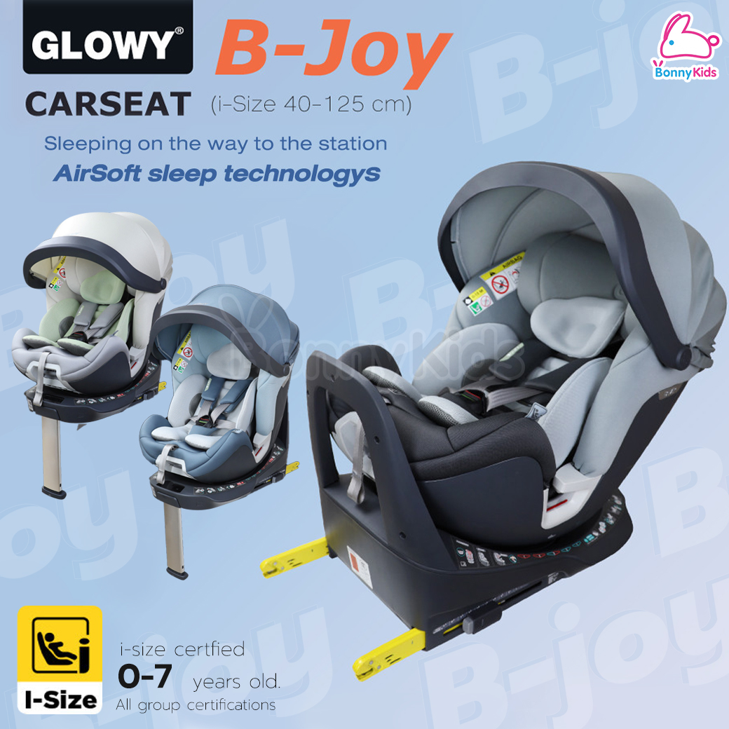 (16908) GLOWY (โกลวี่) B-Joy Carseat คาร์ซีทสำหรับเด็กแรกเกิด - 7 ปี ขาค้ำยันพับเก็บได้ พร้อมระบบหน้าจอ Touch screen