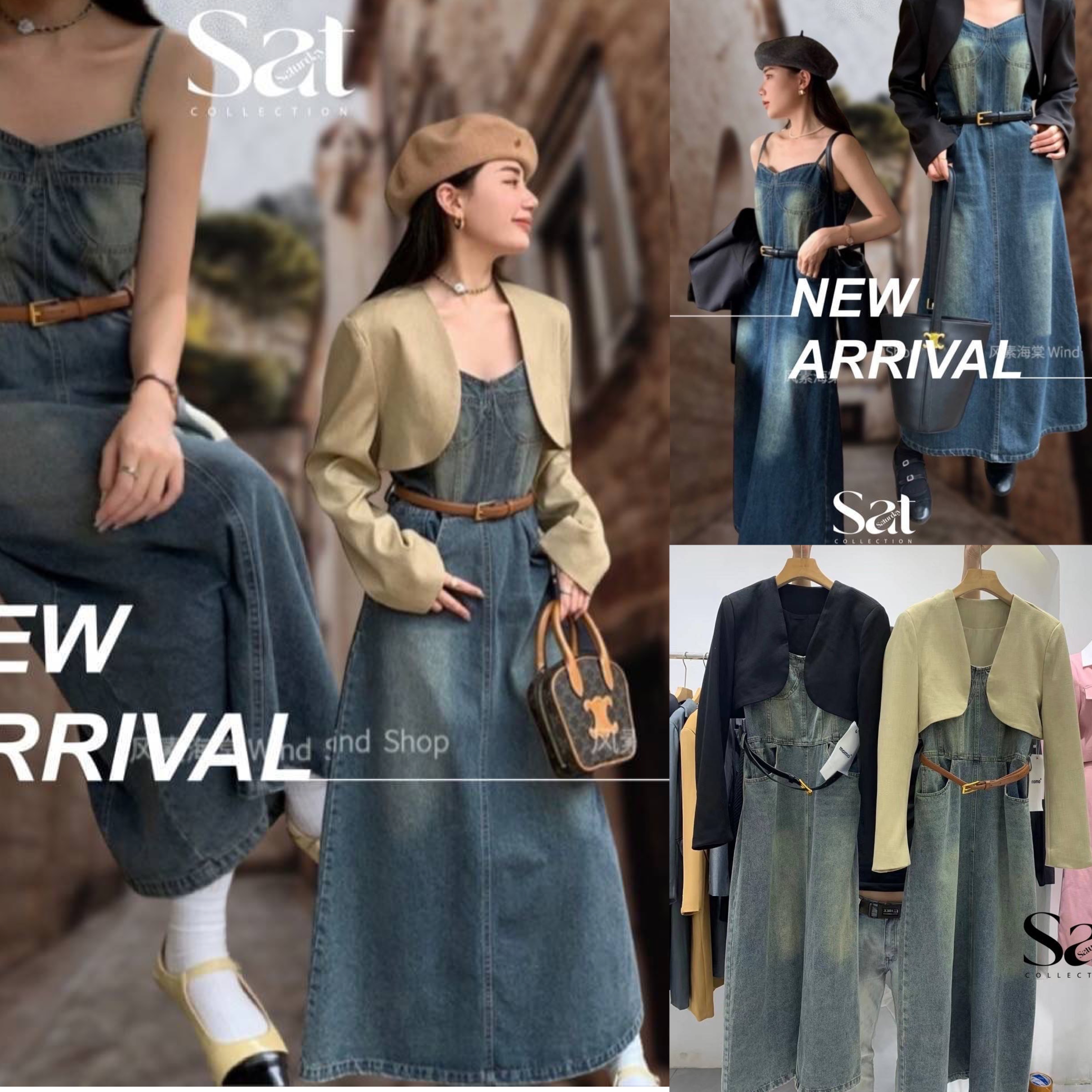 SET 3 pcs. เดรส+เสื้อคลุม+เข็มขัด ทรงสวย ใส่สบาย สินค้าคุณภาพ (พร้อมส่ง)