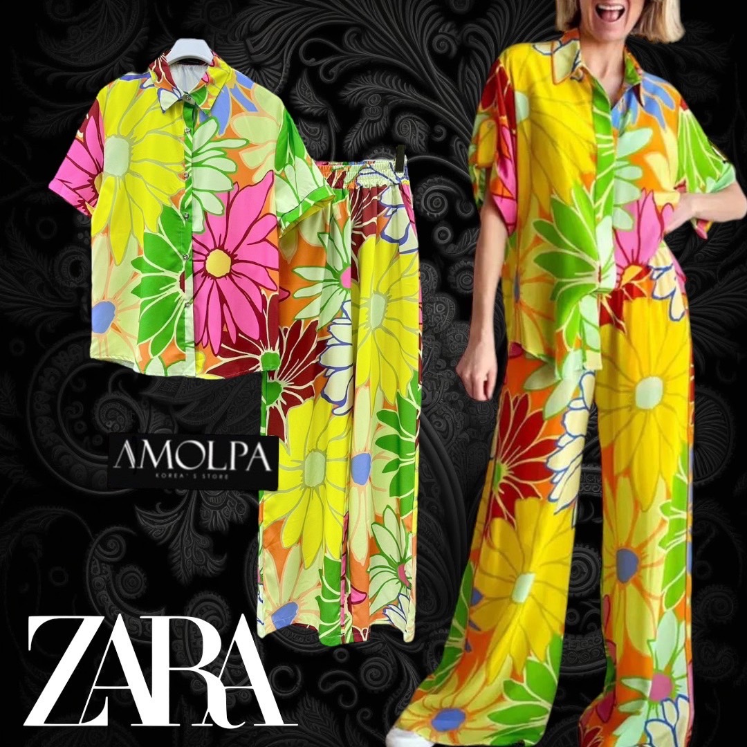 SET PAJAMAS ZARA งานใหม่ ตัวเสื้อเป็นเชิ้ต ZARA เด่นเป็นสง่า มาพร้อม กางเกงขายาว ใส่เข้ากันลงตัว . สินค้าคุณภาพ (พร้อมส่ง).