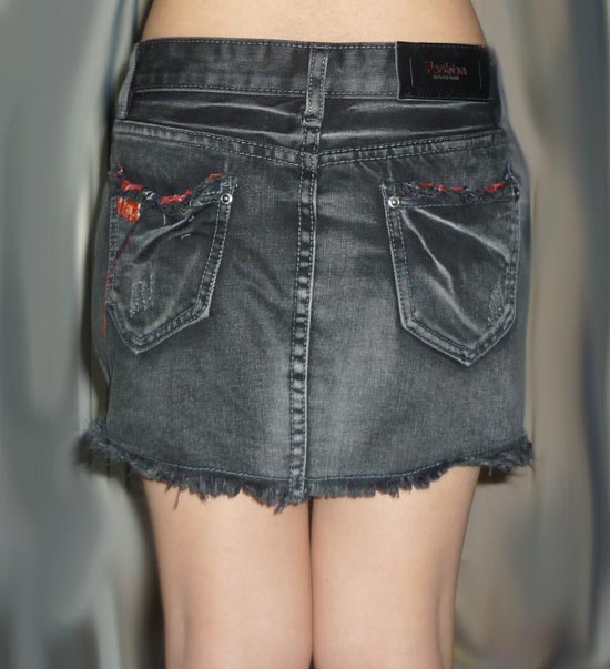 กระโปรงยีนส์ดีไซน์เกาขาดๆ เก๋มากๆ 29.5-36-10.5