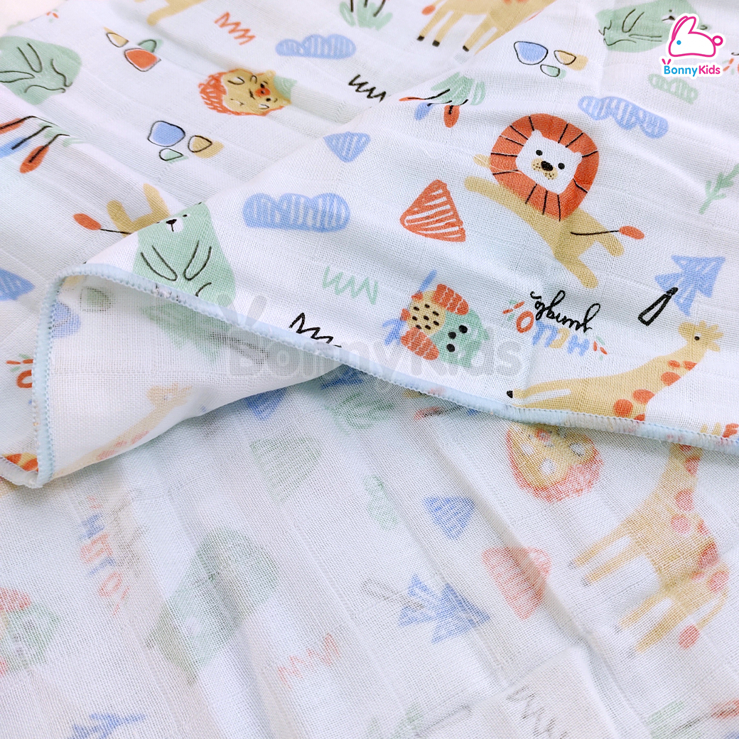 Tres-G (เตรสจี) ผ้าอ้อมมัสลิน ฝ้ายมัสลิน 100% ขนาด 30x30 นิ้ว แพ็ค 6 ผืน (คละลาย)