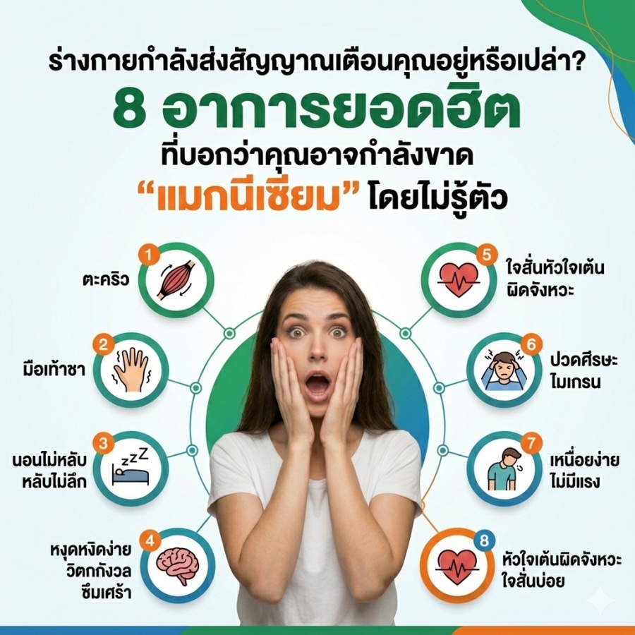 8 อาการยอดฮิตที่บอกว่าคุณอาจกำลังขาดแมกนีเซียม