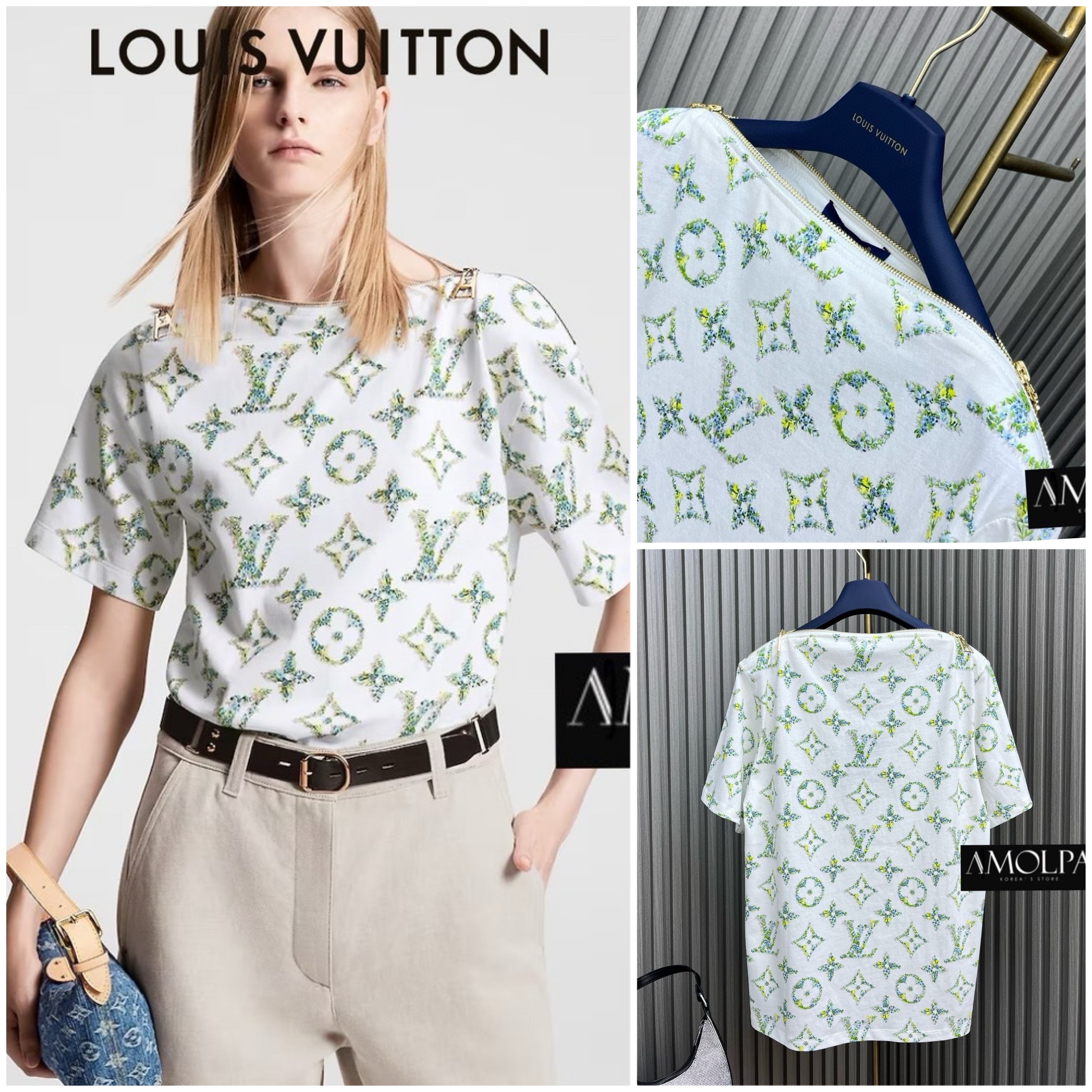 เสื้อยืดแขนสั้น LV ปาดไหล่ ลายใหม่ชนช๊อปป ใส่สบาย : สินค้าคุณภาพ (พร้อมส่ง)