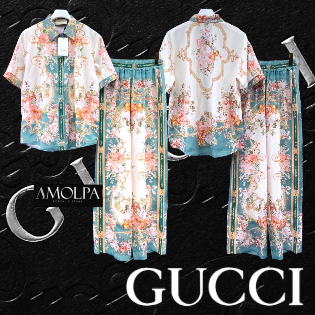 SET PAJAMAS GG งานใหม่ ตัวเสื้อ เป็นเชิ้ต GUCCI เด่นเป็นสง่า มาพร้อมกางเกง ขายาว ใส่เข้ากันลงตัว . สินค้าคุณภาพ (พร้อมส่ง)