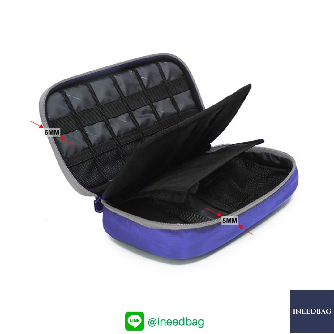 ฺBagsmart กระเป๋าจัดระเบียบอิเล็กทรอนิกส์ กระเป๋าใส่สายชาร์จ กระเป๋าใส่ฮาร์ดดิสก์ กระเป๋าใส่อุปกรณ์ไอที มีสองชั้น ช่องเยอะพิเศษ มีหูหิ้วพกพาสะดวก (น้ำเงิน)
