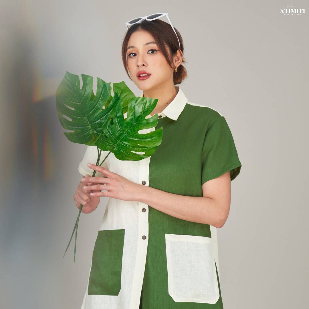 Set เสื้อ+กางเกง ลินินแท้ 100%ใส่สบาย : สินค้าคุณภาพ (พร้อมส่ง)