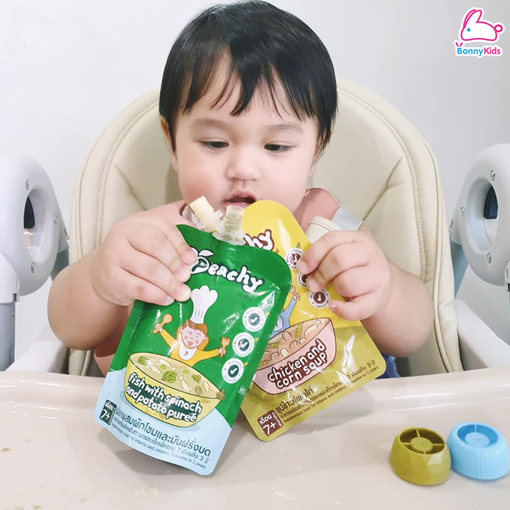 Peachy (พีชชี่) อาหารเสริมสำหรับเด็ก สูตรผสมเนื้อสัตว์ (7 เดือนขึ้นไป)