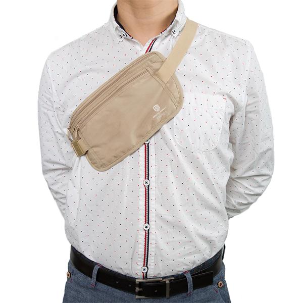 ฺBagsmart กระเป๋าใส่พาสปอร์ตคาดเอว ใส่เอกสารสำคัญ ป้องกันการขโมยข้อมูลด้วยคลื่น RFID มีสองสีให้เลือก