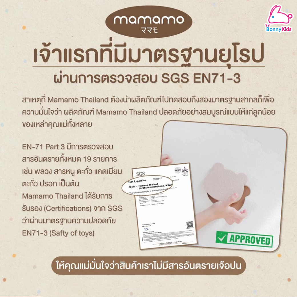 Mamamo (มามาโมะ) แผ่นรองคลานจิ๊กซอว์ แผ่นรองคลานเกรดพรีเมี่ยม หนาพิเศษ 1.4 cm. (แพ็คละ 6 แผ่น)