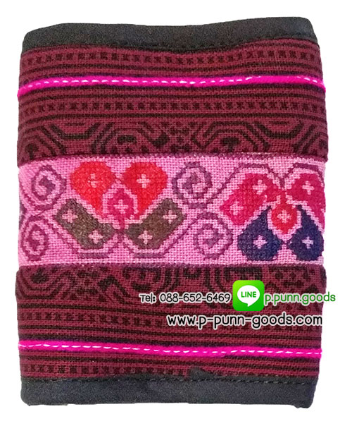 กระเป๋าสตางค์ใบสั้น กระเป๋าสตางค์ผ้าชาวเขา Upcycled