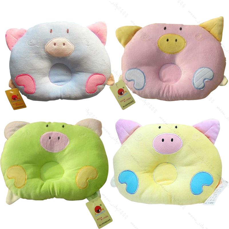 หมอนหลุมเด็กอ่อน หมูน้อยนุ่มนิ่ม ปักผ้าคละสี