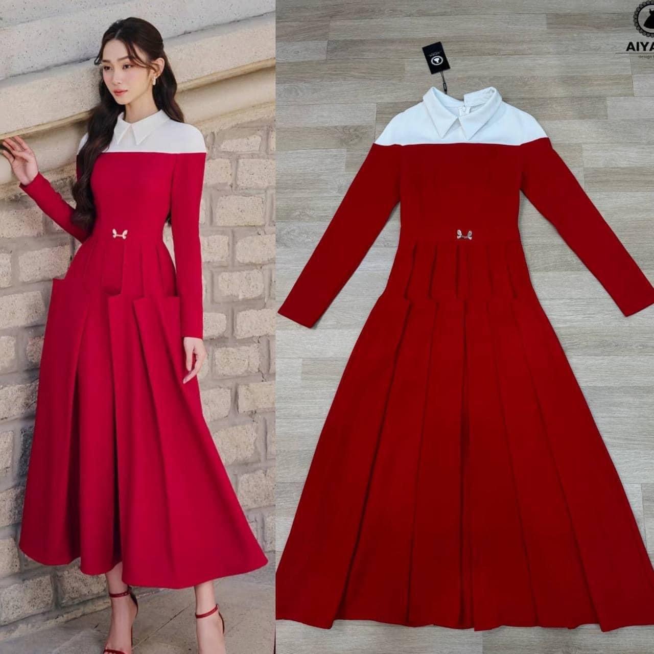 เดรสเเขนยาวผ้าเนื้อดีมีทรงสวย ใส่สบาย สินค้าคุณภาพ (พร้อมส่ง)