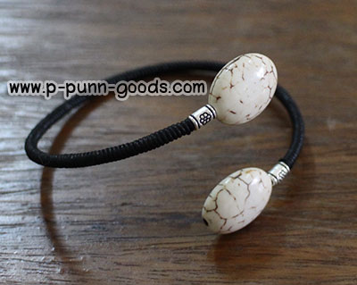 กำไลพันเชือกเทียน หินเทอร์ควอยส์ขาว