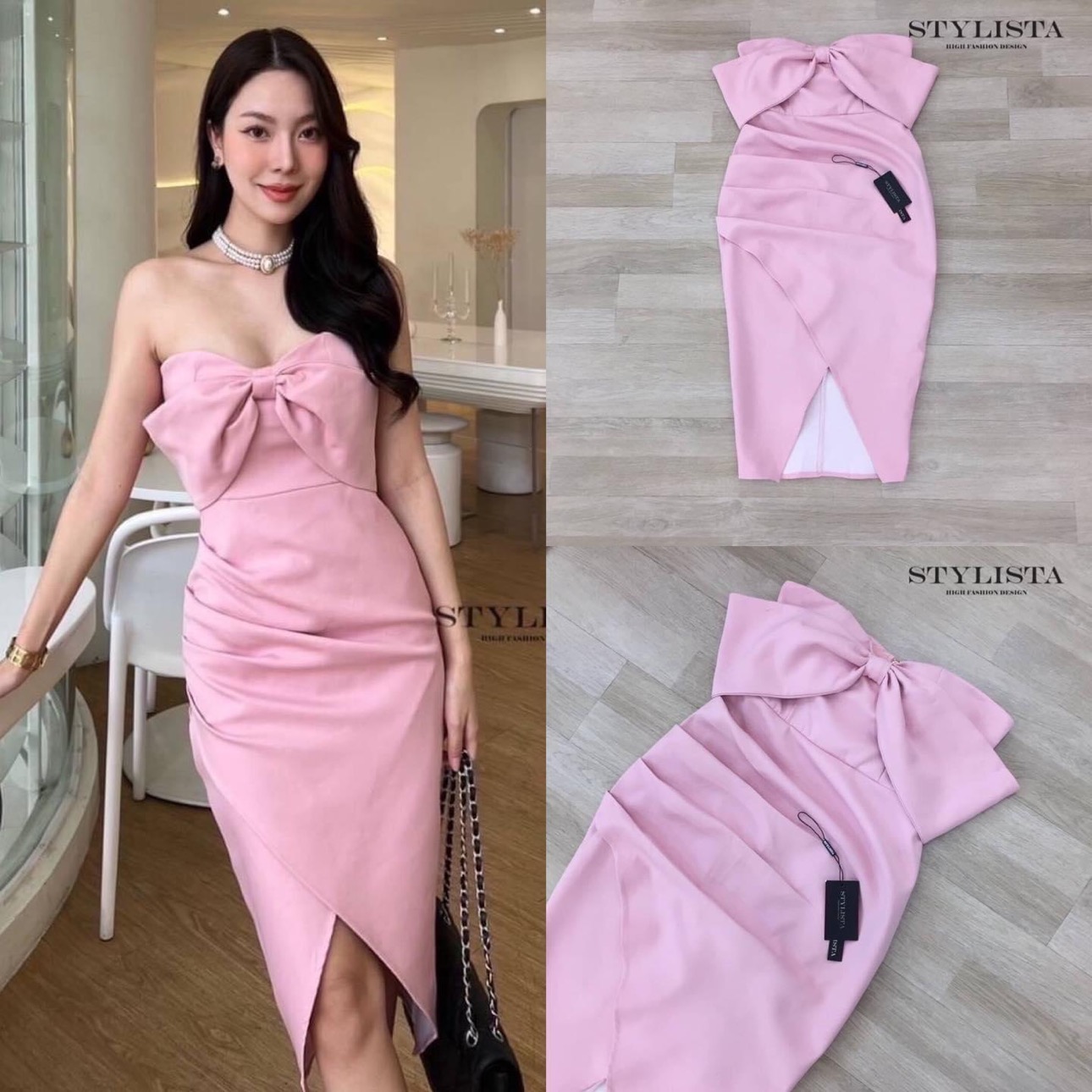 เดรสใส่สวยเรียบหรูดูดีมาก แพลตเทินดีงาม ใส่สวยเปะสุดๆ ใส่ได้2 แบบ เกาะอก ปาดไหล่ ใส่สบาย สินค้าคุณภาพ (พร้อมส่ง)