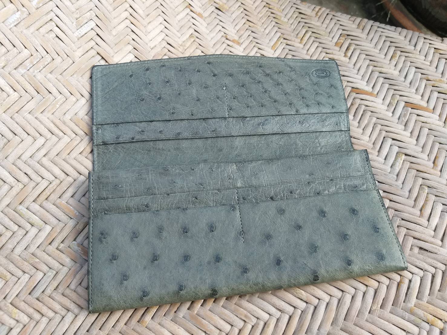 กระเป๋าสตางค์ หนังนกกระจอกเทศแท้