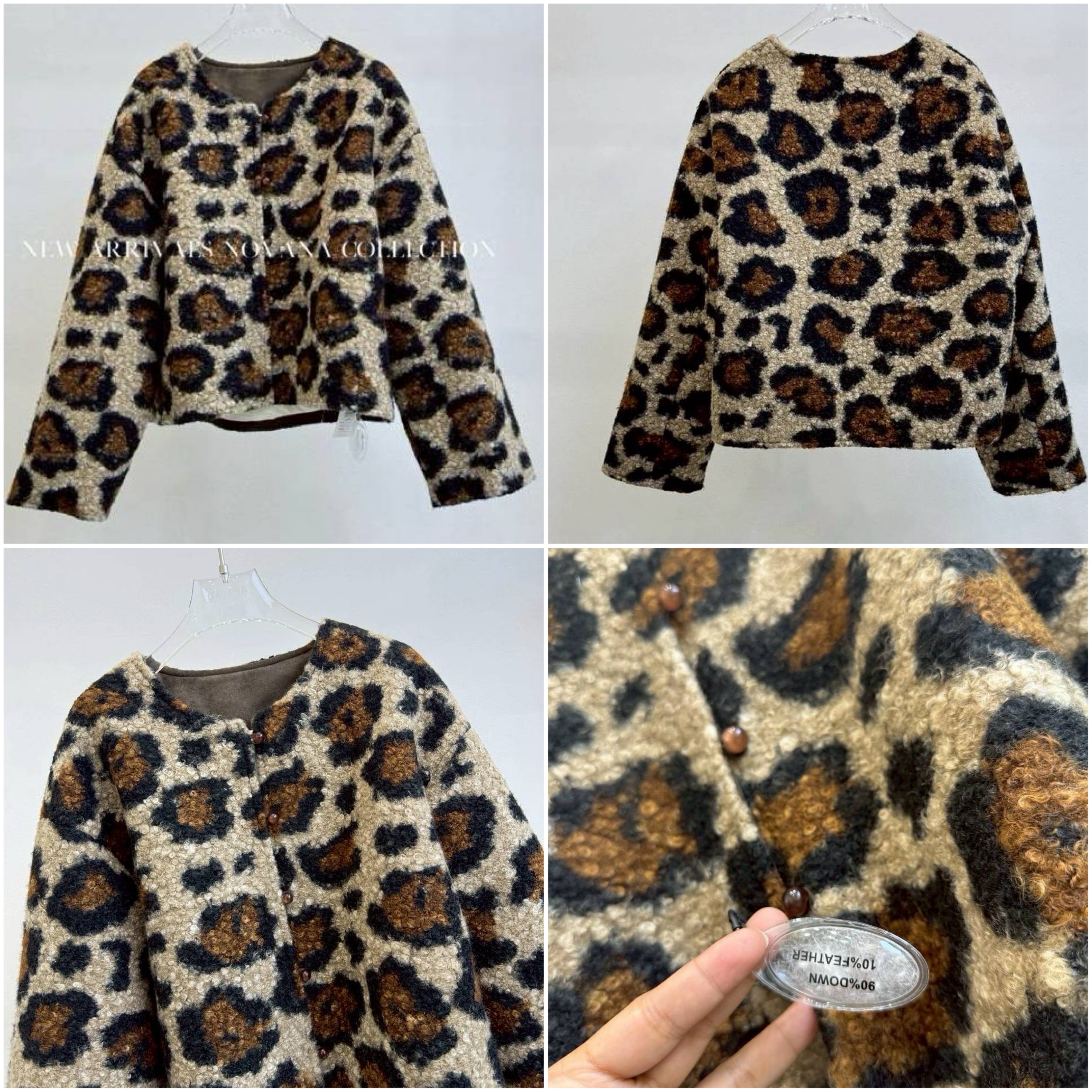 แจ็คเก็ตขนเป็ดแขนยาวลาย Leopard ใส่สบาย : สินค้าคุณภาพ (พร้อมส่ง)