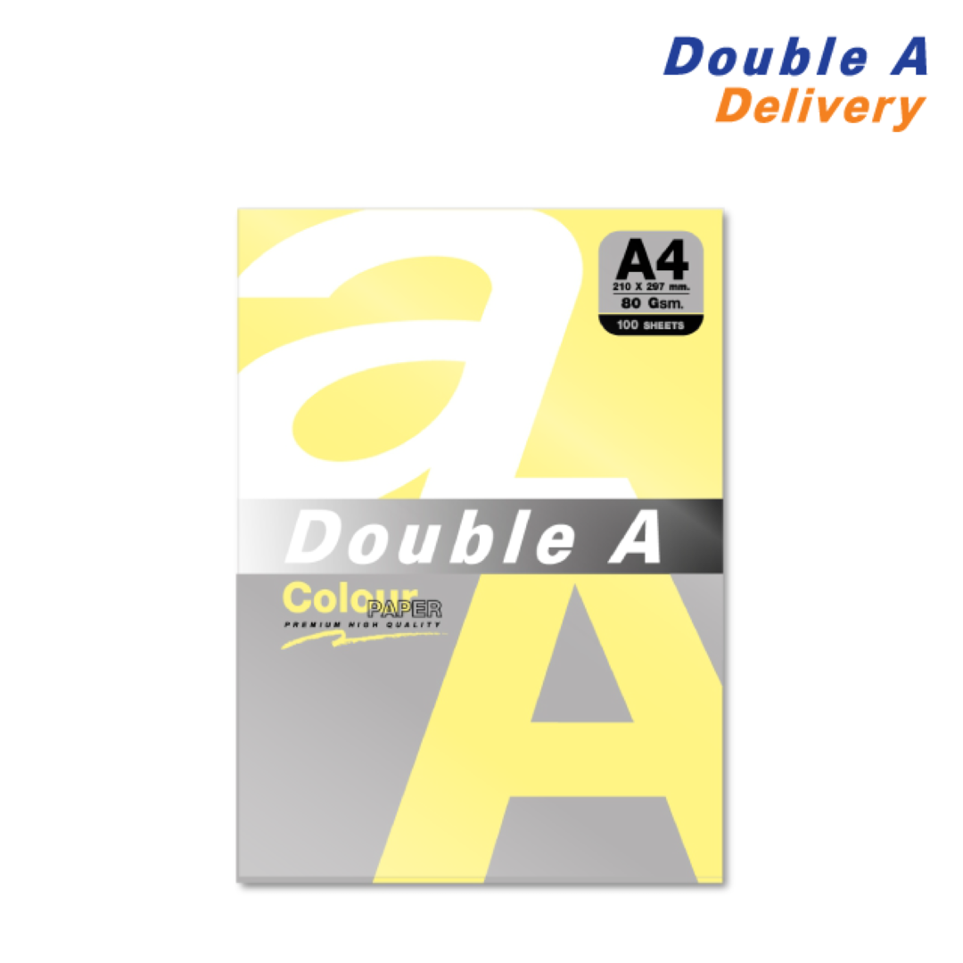 กระดาษสี Double A 80 แกรม แพ็ค 100 แผ่น สีเหลือง Canary