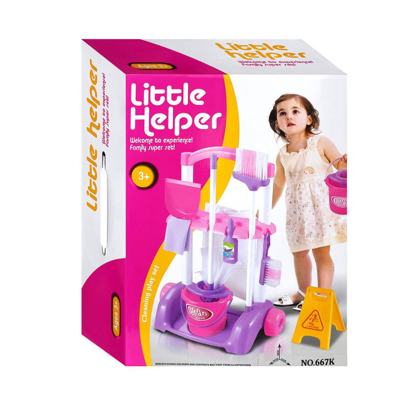 [ส่งฟรี] ของเล่นแม่บ้าน รถเข็นแม่บ้าน ของเล่นงานบ้าน รถเข็นของเล่น ไม้กวาดเด็ก ไม้ถูพื้นเด็ก ชุดทำความสะอาดเด็ก Little Helper