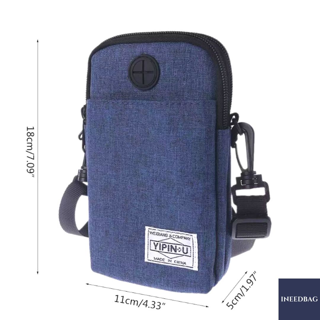 กระเป๋าสะพายคาดลำตัว กระเป๋าสะพายไหล่ กระเป๋าใส่โทรศัพท์มือถือ สายยาวปรับระดับ-ถอดจากตัวกระเป๋าได้ กระเป๋าเกี่ยวกับเข็มขัดได้ มี 3 สีให้เลือก