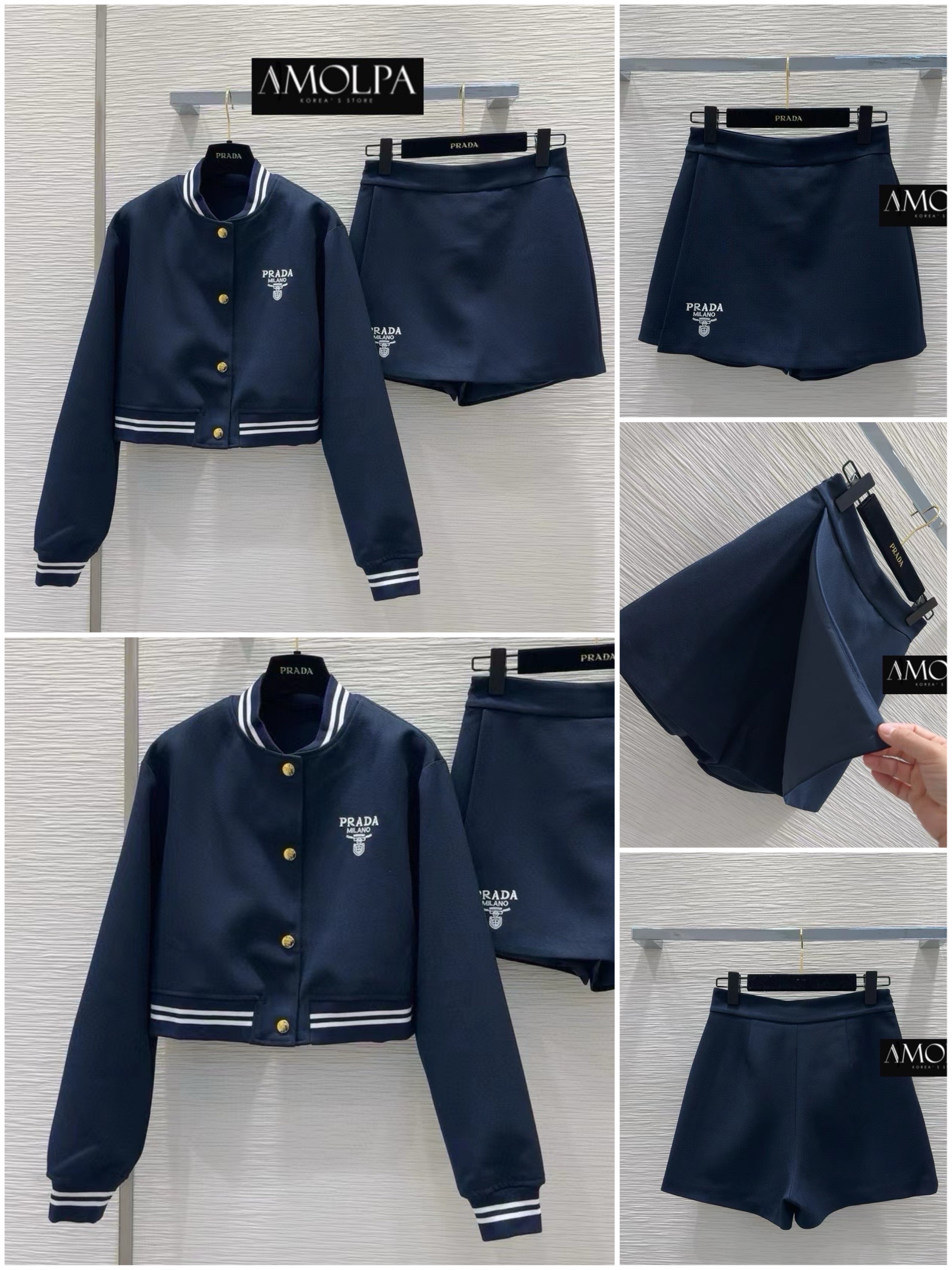 SET BLAZER PRADA งานผ้าอย่างเทพ 1:1 พรีเมียม ทุกอย่างปั้ม VVIP ผ้าใส่สบายมาก : สินค้าคุณภาพ (พร้อมส่ง)