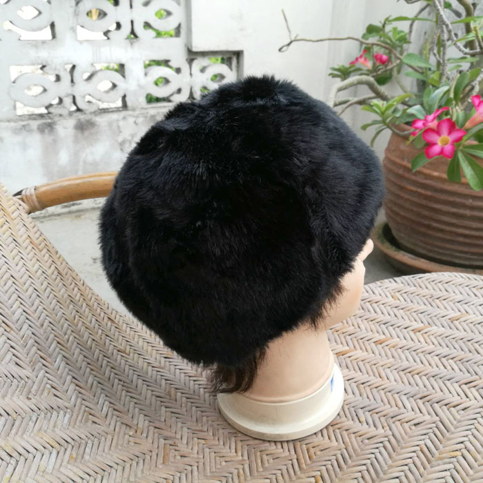 หมวกเอสกิโม เฟอร์หนานุ่มสีดำ อุ่นมาก