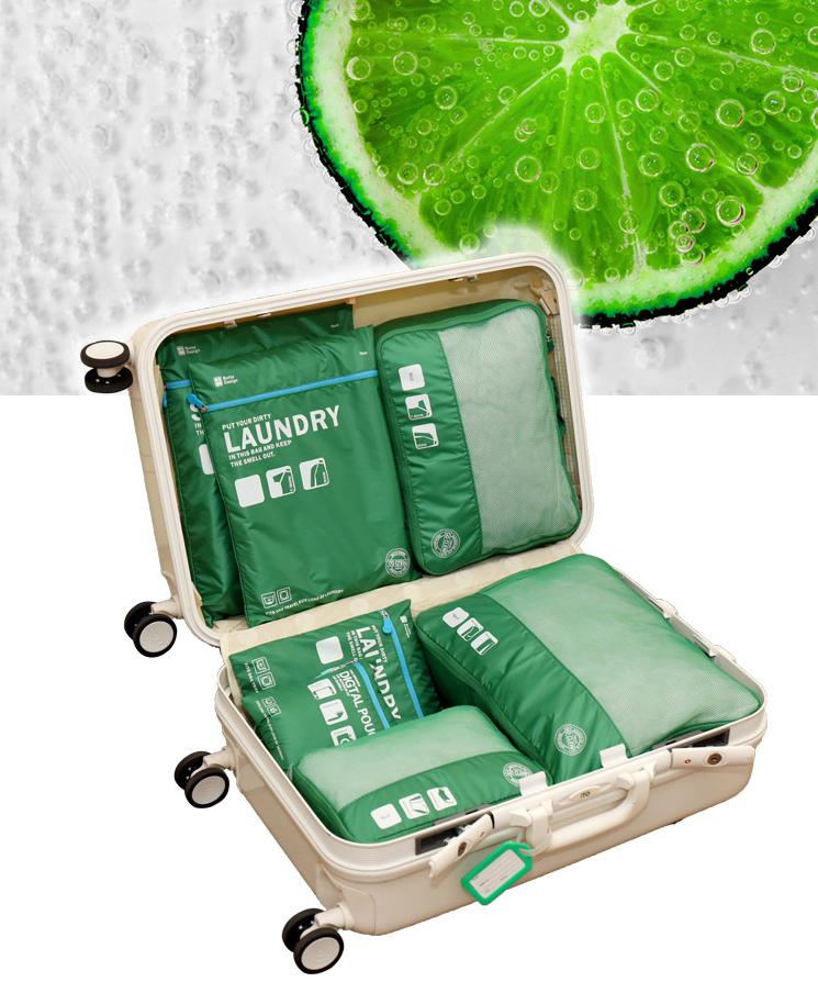 Botta Design กระเป๋าจัดระเบียบเดินทาง 7 ใบ ผลิตจากโพลีเอสเตอร์กันน้ำคุณภาพดี สำหรับจัดระเบียบเสื้อผ้า กางเกง ชุดชั้นใน กางเกงใน อุปกรณ์ไอที มี 6 สี