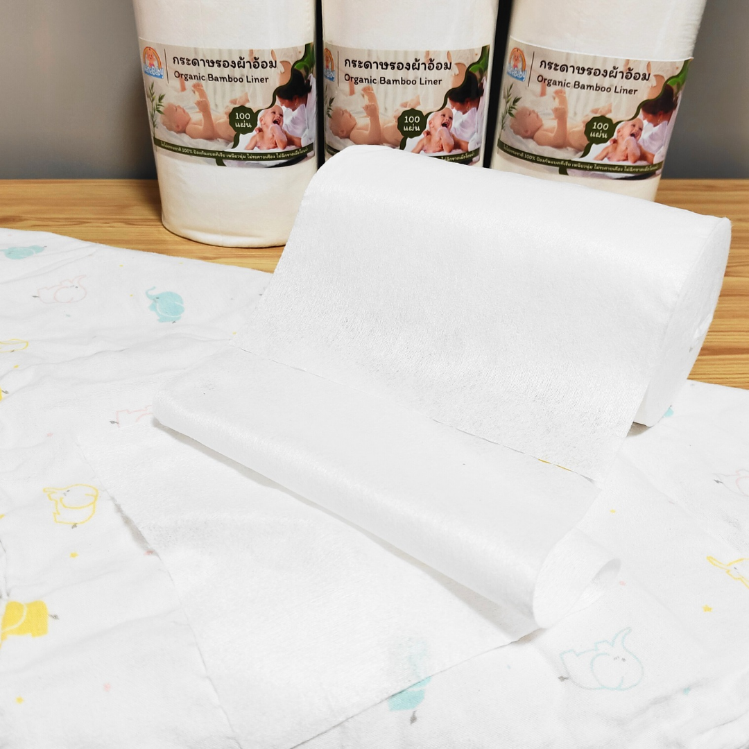 NanaBaby กระดาษเยื่อไผ่ออร์แกนิก กระดาษรองผ้าอ้อม Bamboo Dry Liner (ใช้รองด้านในเวลาเด็กถ่าย)