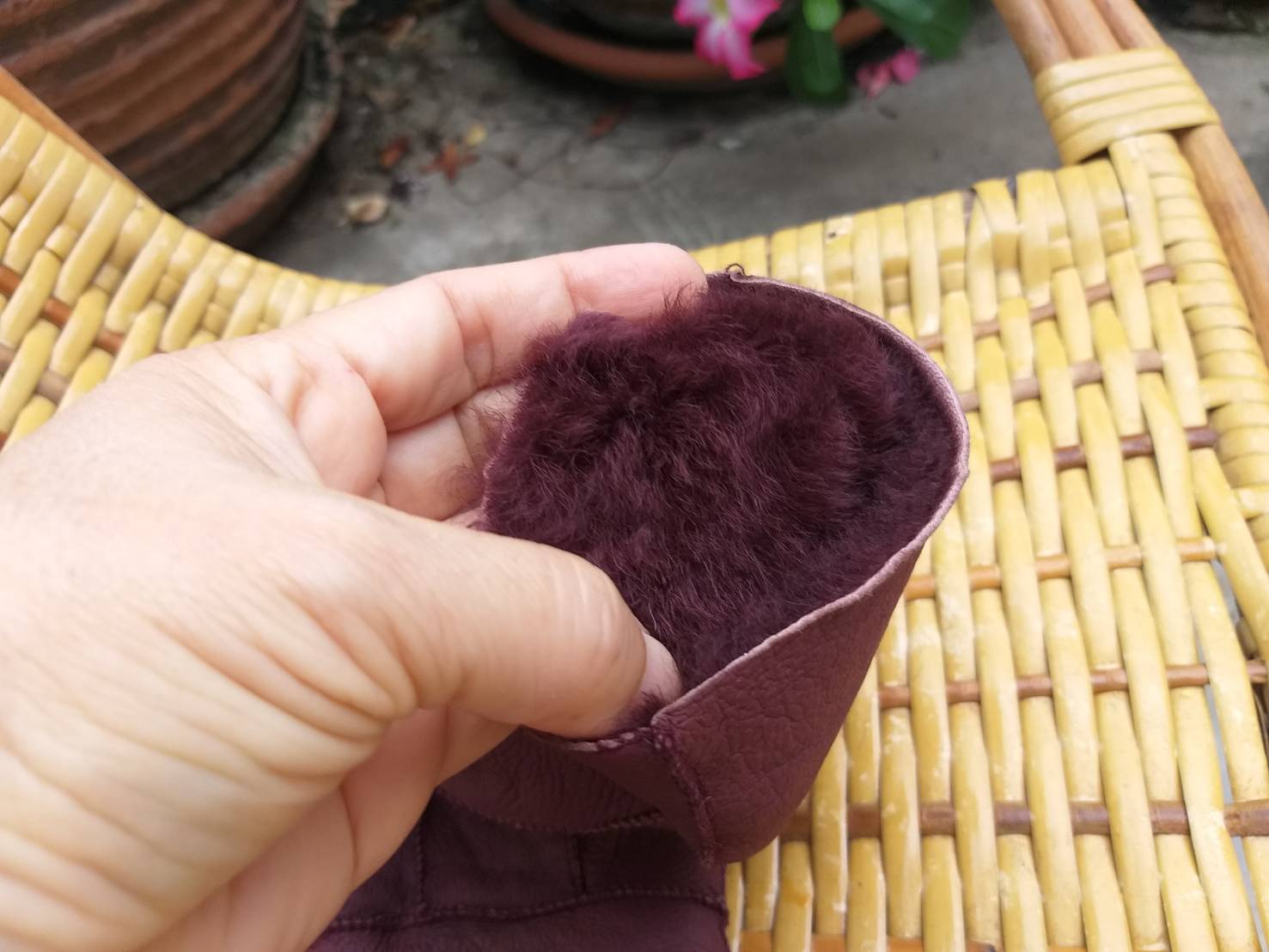 ถุงมือหนังแท้บุขนสัตว์ อุ่นติดลบ