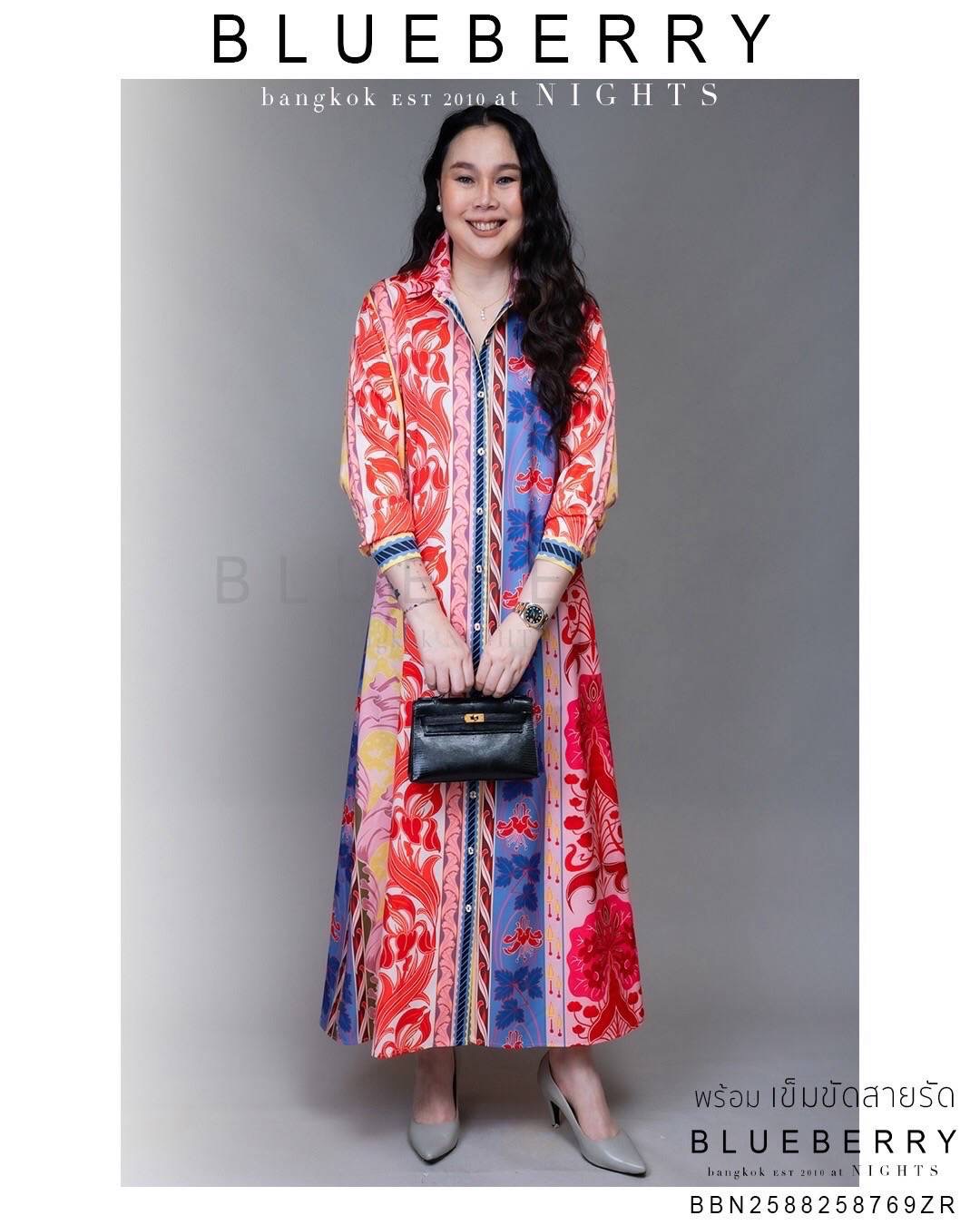 ชุดเดรส พรีเมี่ยมแม็กซี่เดรสเชิ้ต GG พร้อมสายรัดเอว แม็กซี่เดรสเชิ้ตคลาสสิคพิมพ์ลายแบรนด์เนม ใส่สบาย : สินค้าคุณภาพ (พร้อมส่ง)