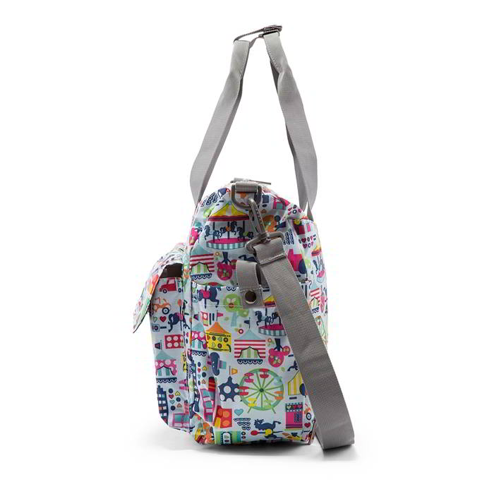 Ecosusi กระเป๋าคุณแม่ กระเป๋าสัมภาระคุณแม่ กระเป๋าแม่ลูกอ่อน แขวนรถเข็นเด็กได้ หิ้ว หรือสะพายไหล่ได้ (ลายสวนสนุก)