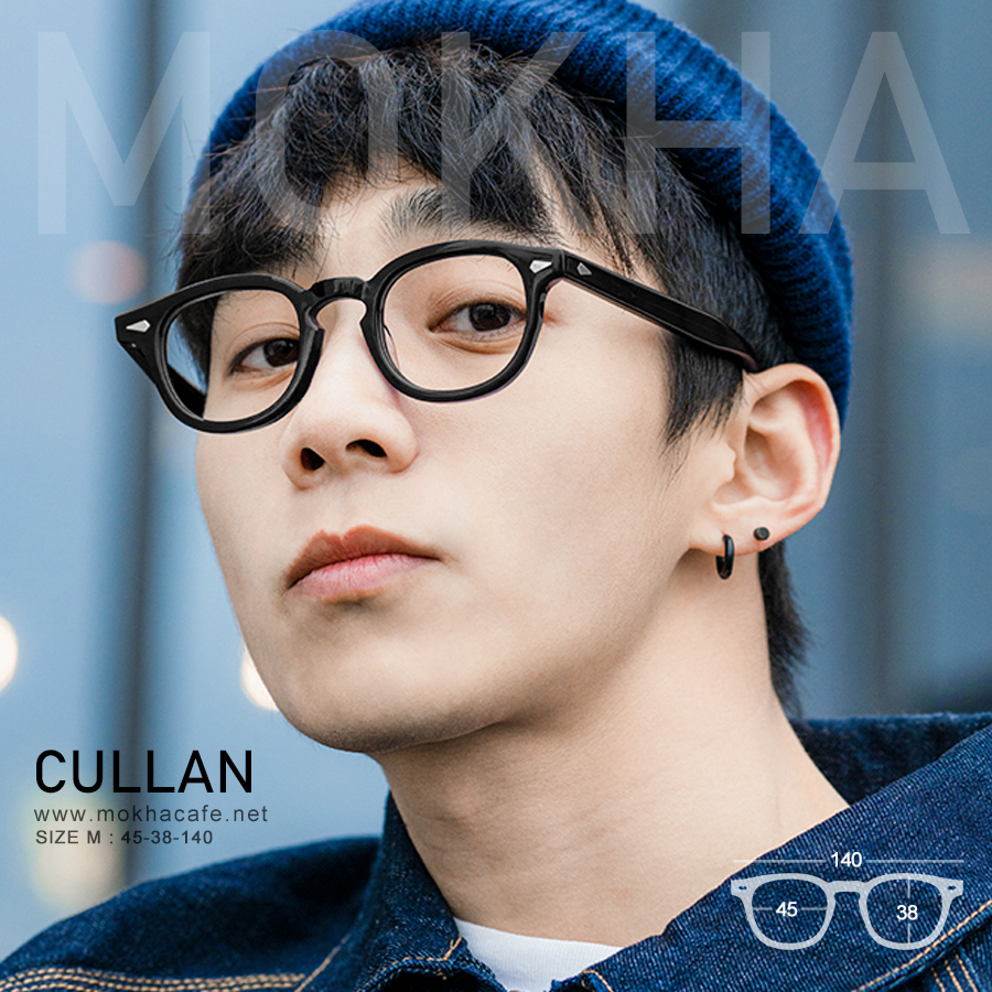 CULLAN - matte black กรอบแว่นตา ทรงหยดน้ำ TR90 กว้าง 140 มม. (sizeM) H38