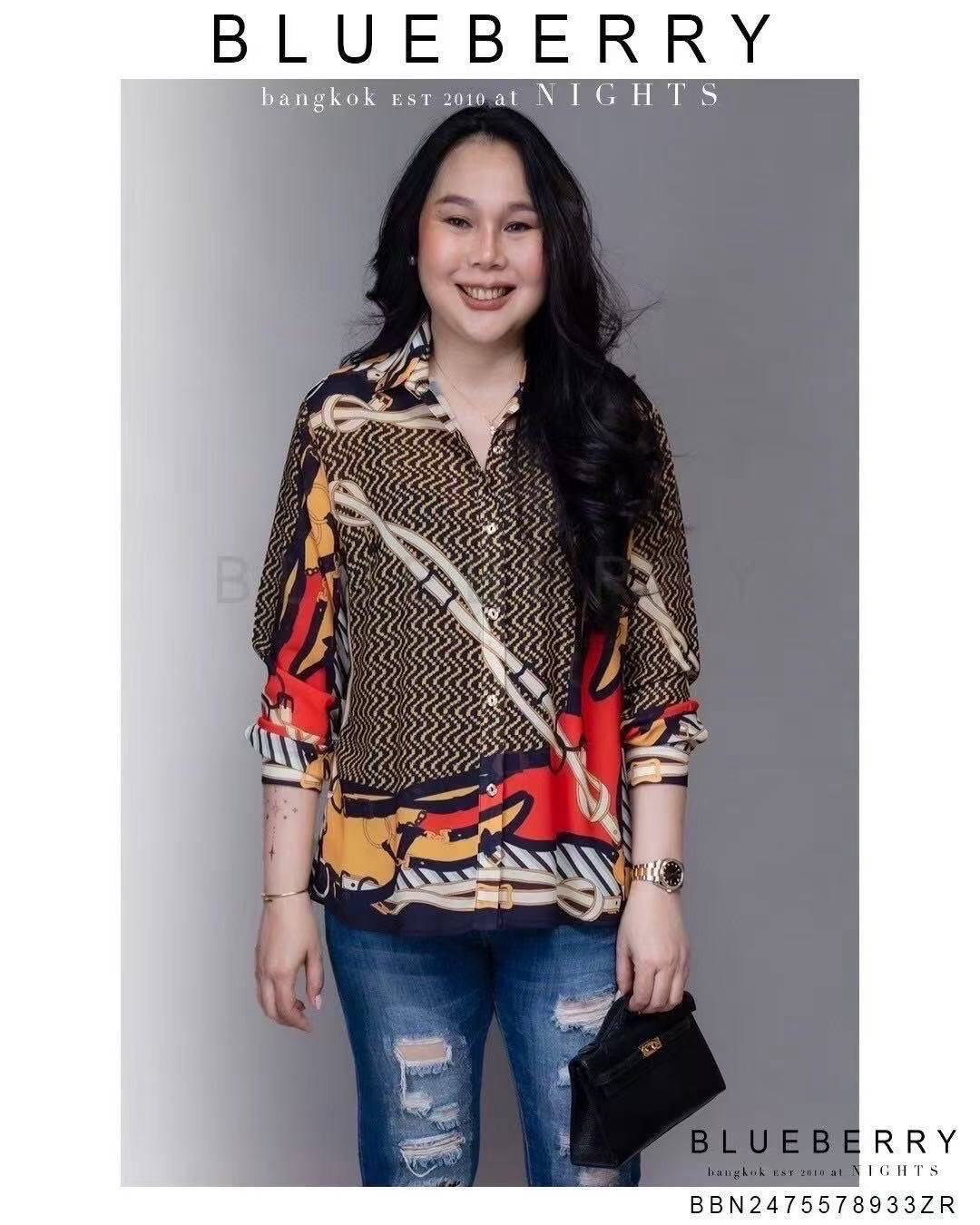 เสื้อเชิ้ต พรีเมียมทรงคลาสสิคตลอดกาลเชิ้ตแขนยาว พิมพ์ลายแบรนด์เนมไฮคลาส ใส่สบาย : สินค้าคุณภาพ (พร้อมส่ง)