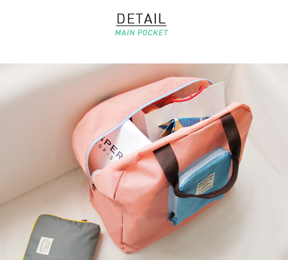 กระเป๋าช้อปปิ้งพับเก็บได้ ผ้าหนา สีสันสดใส ผลิตจากโพลีเอสเตอร์กันน้ำ คุ้มค่า (Foldable Duffle Bag for Travel)