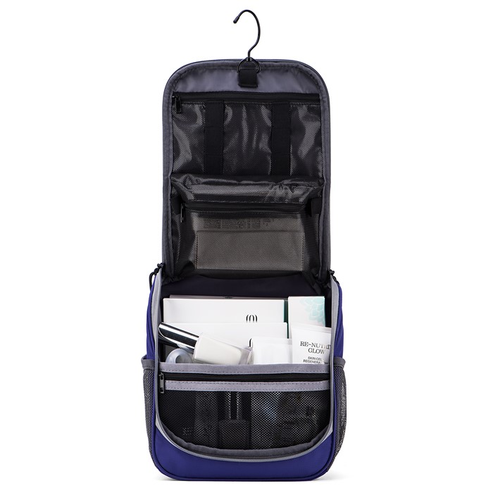Bagsmart กระเป๋าใส่อุปกรณ์อาบน้ำ คุณภาพสูง ใส่อุปกรณ์อาบน้ำ แขวนได้ มีช่องใส่ด้านข้างสองด้าน สำหรับเดินทาง ท่องเที่ยว (Blue)