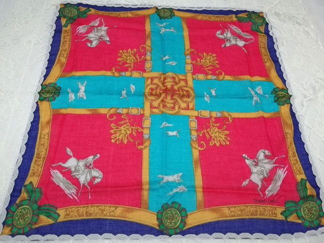 ผ้าเช็ดหน้าลูกไม้ TANINO CRISCI สวยอลังสุดๆ แม่จ้าววว