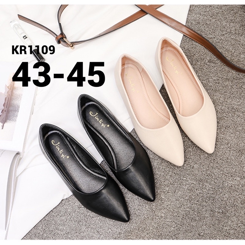 รองเท้าไซส์ใหญ่ 42 ส้นแบนไซส์ใหญ่ Flat Pointed KR1109