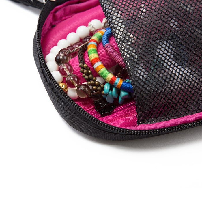 กระเป๋าเก็บเครื่องประดับ จัดเก็บสร้อยข้อมือ ต่างหู แหวน สร้อยคอ กำไล นาฬิกา คุณภาพสูง (Rose Pink)