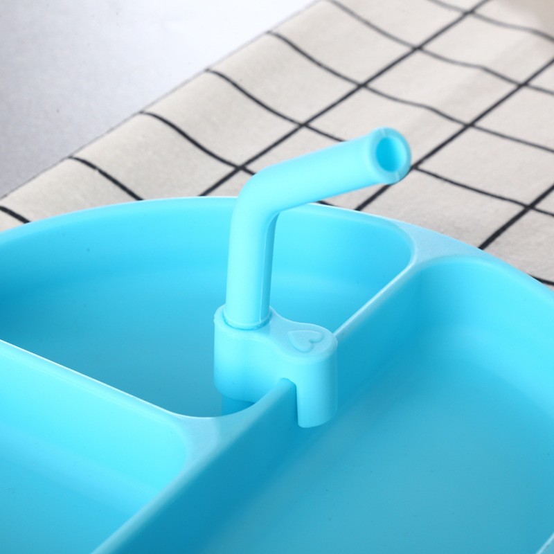 NanaBaby จานก้นดูดซิลิโคน จานหลุมเด็กซิลิโคน จานดูดเด็ก 3 ช่อง มีฝาปิด+หลอดดูด BPA-Free