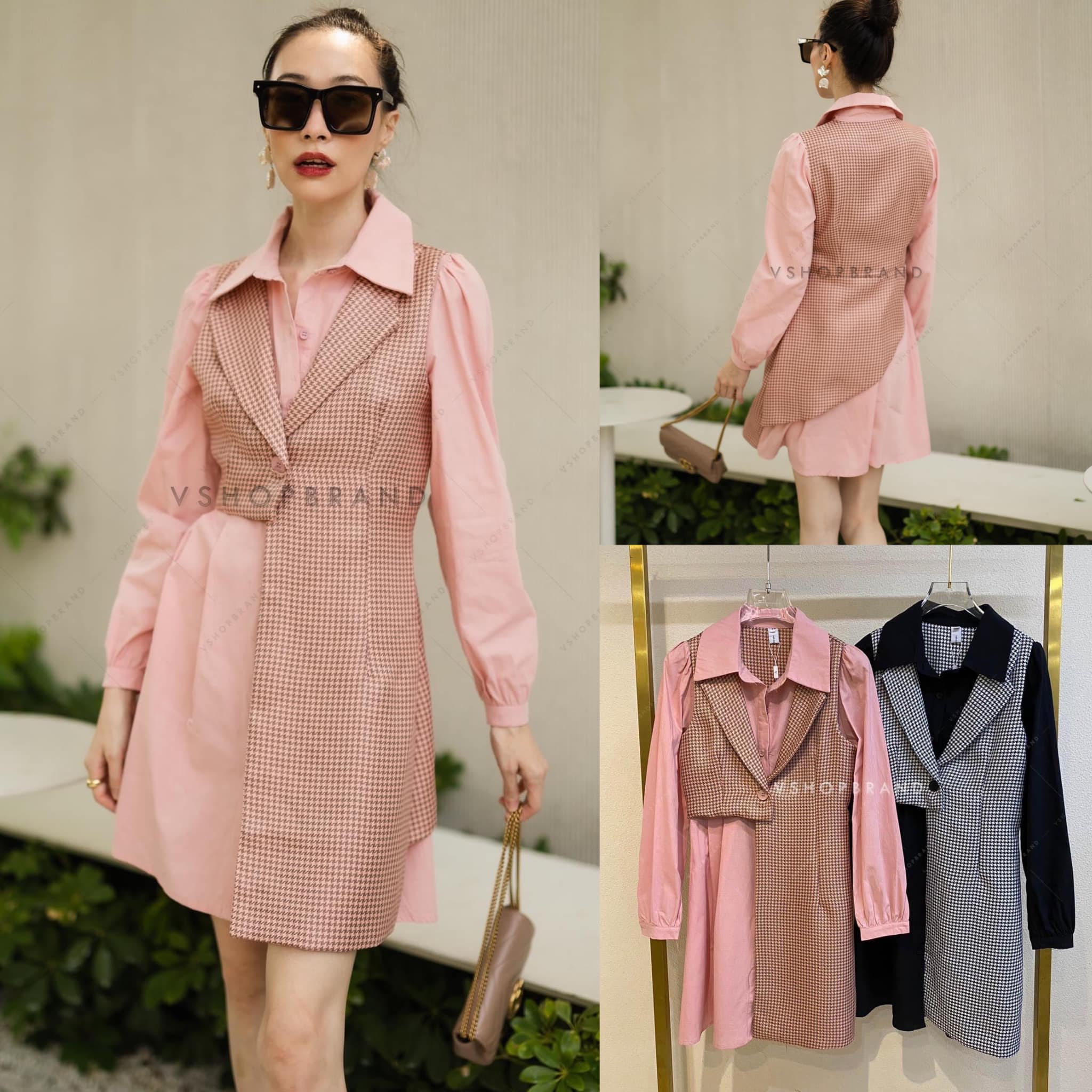 เดรสเชิ้ตกระดุมหน้าแต่งผ้าลายชิโน 👍🏻 สินค้าคุณภาพ (พร้อมส่ง)