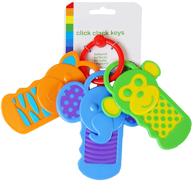 ของเล่นพวงกุญแจพลาสติกกัดเล่น Click Clack Keys