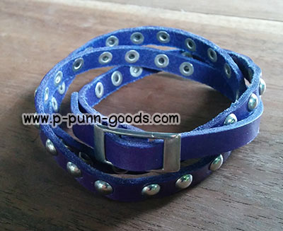 ข้อมือสายหนังหัวเข็มขัด (พัน 3 รอบ)