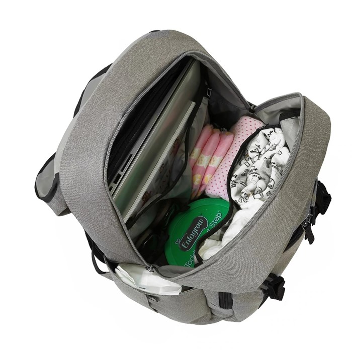 mommore กระเป๋าคุณแม่ กระเป๋าสัมภาระคุณแม่ กระเป๋าแม่ลูกอ่อน ใช้ได้ทั้งคุณแม่ และคุณพ่อ กันน้ำ ทนทาน พร้อมแผ่นรองเปลี่ยนผ้าอ้อม คุณภาพสูง คล้องรถเข็น เหมาะกับการเดินทางมาก (ฺฺGrey)
